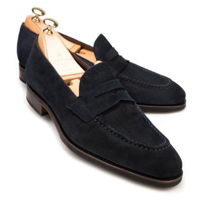 Men Black Penny Loafer Casual Dress Real Suede Leather Shoes
