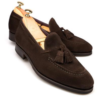 Handmade Men's Brown Tassel Loafer Magnificent Suede Leather Shoes