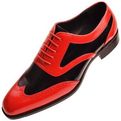 Handmade Men's Oxford Derby Brogue Toe Black Red Genuine Leather Lace up Shoes