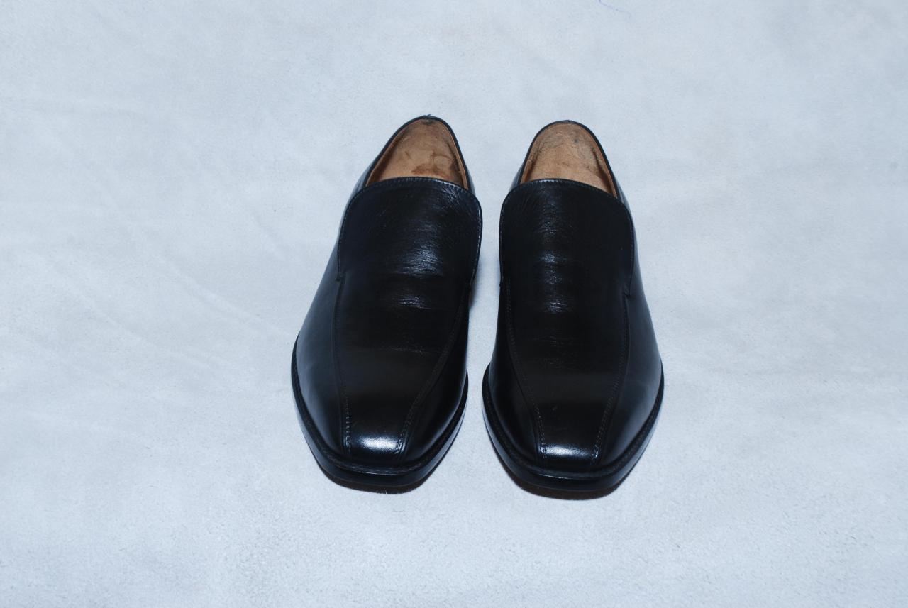 simple black loafers