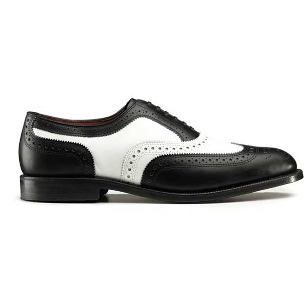 Two Tone Men White & Black Wing Tip Brogues Toe Oxford Pure Leather ...