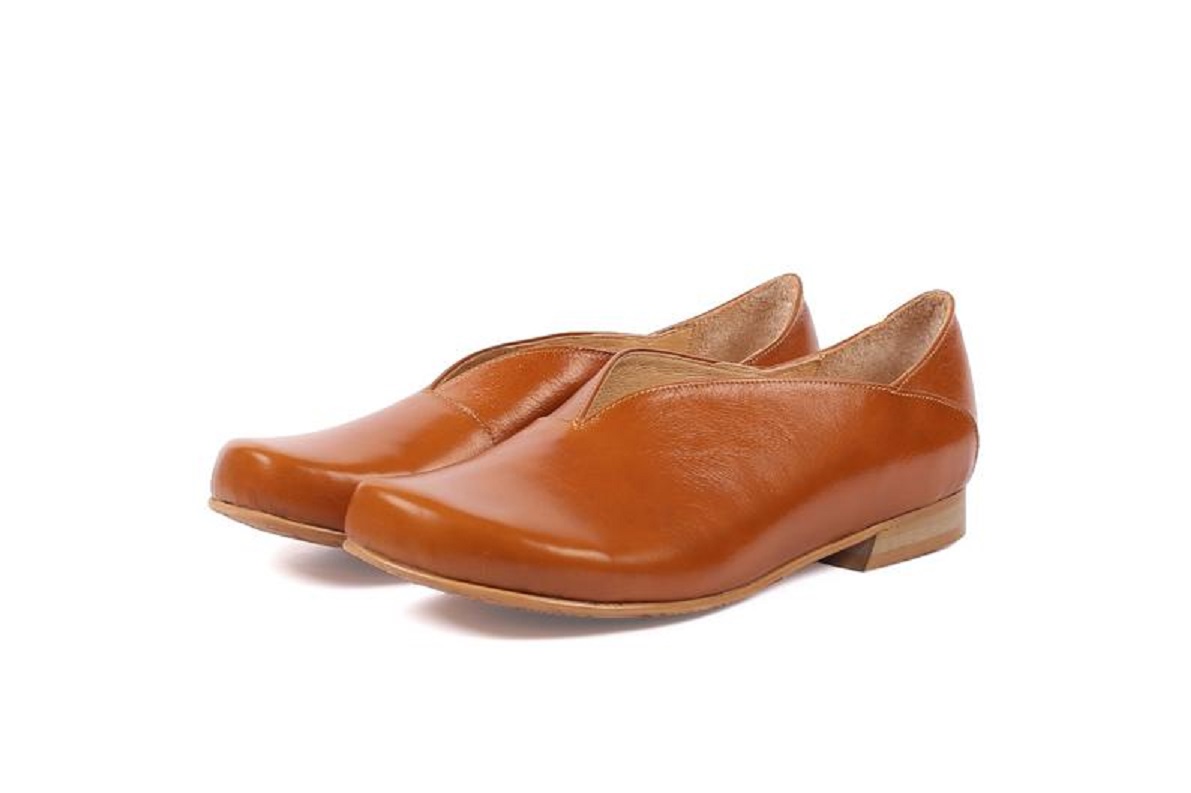 Women's Orange Loafer Slips On Leather 